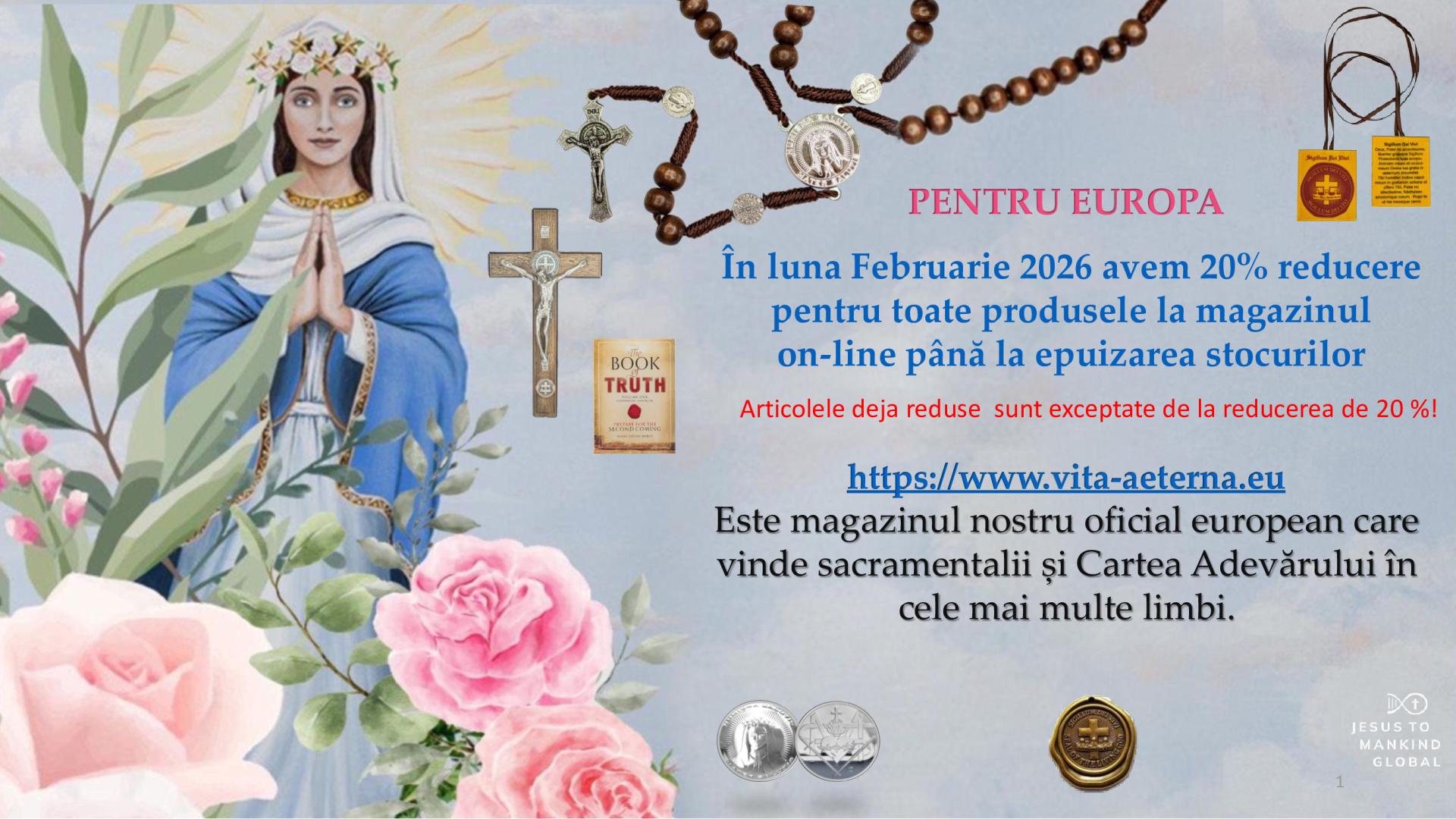 Ofertă specială de 20% reduce la magazinul on line vita-aeterna