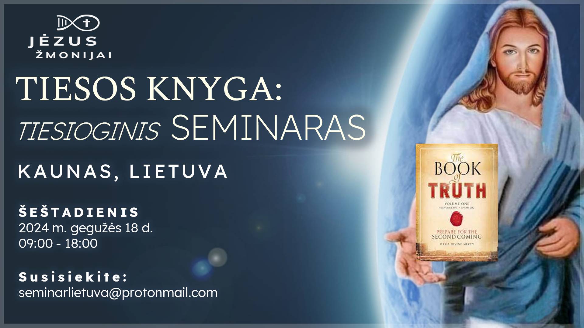 Oficialus Tiesos Knygos seminaras –  2024 metų gegužės 18 diena, Kaunas, Lietuva