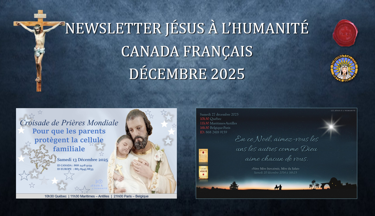 JAH Canada Français - Mise à jour du Calendrier pour le mois de Décembre 2025