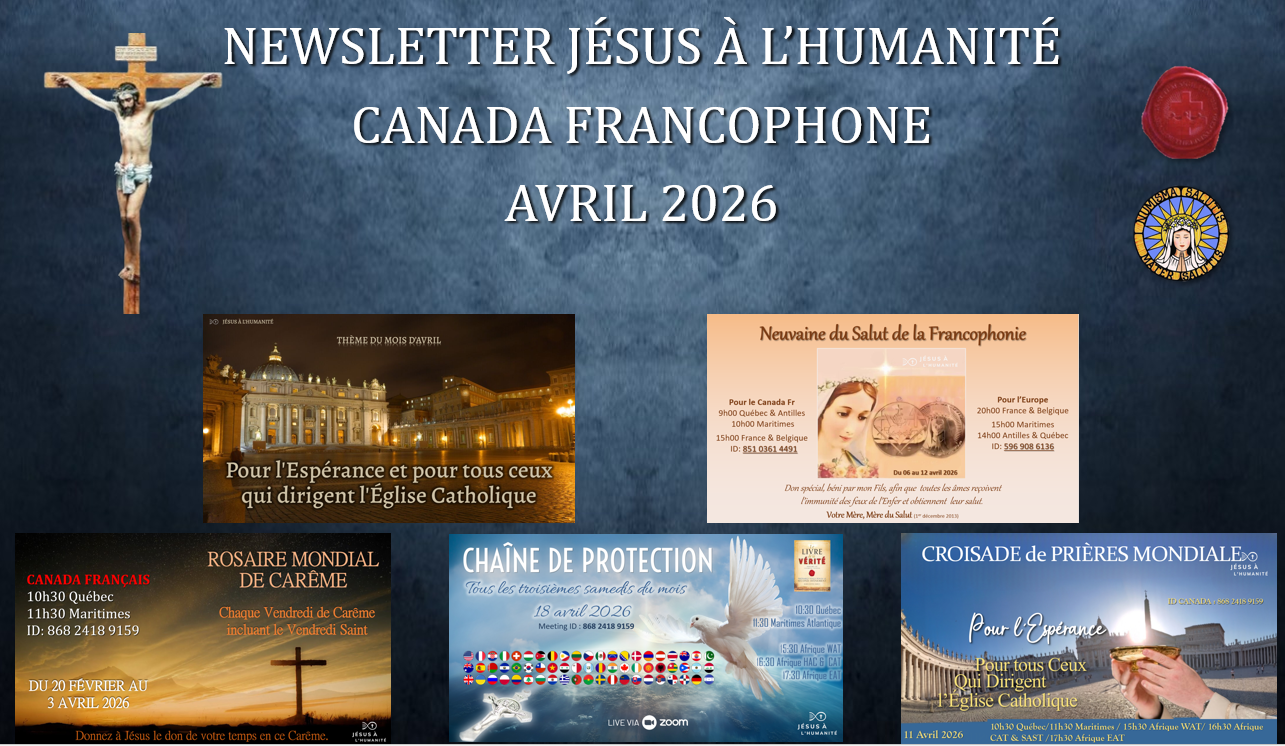 Calendrier des évènements JAH du Canada Francophone – Avril 2026