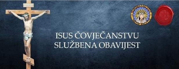 Isus čovječanstvu službena obavijest