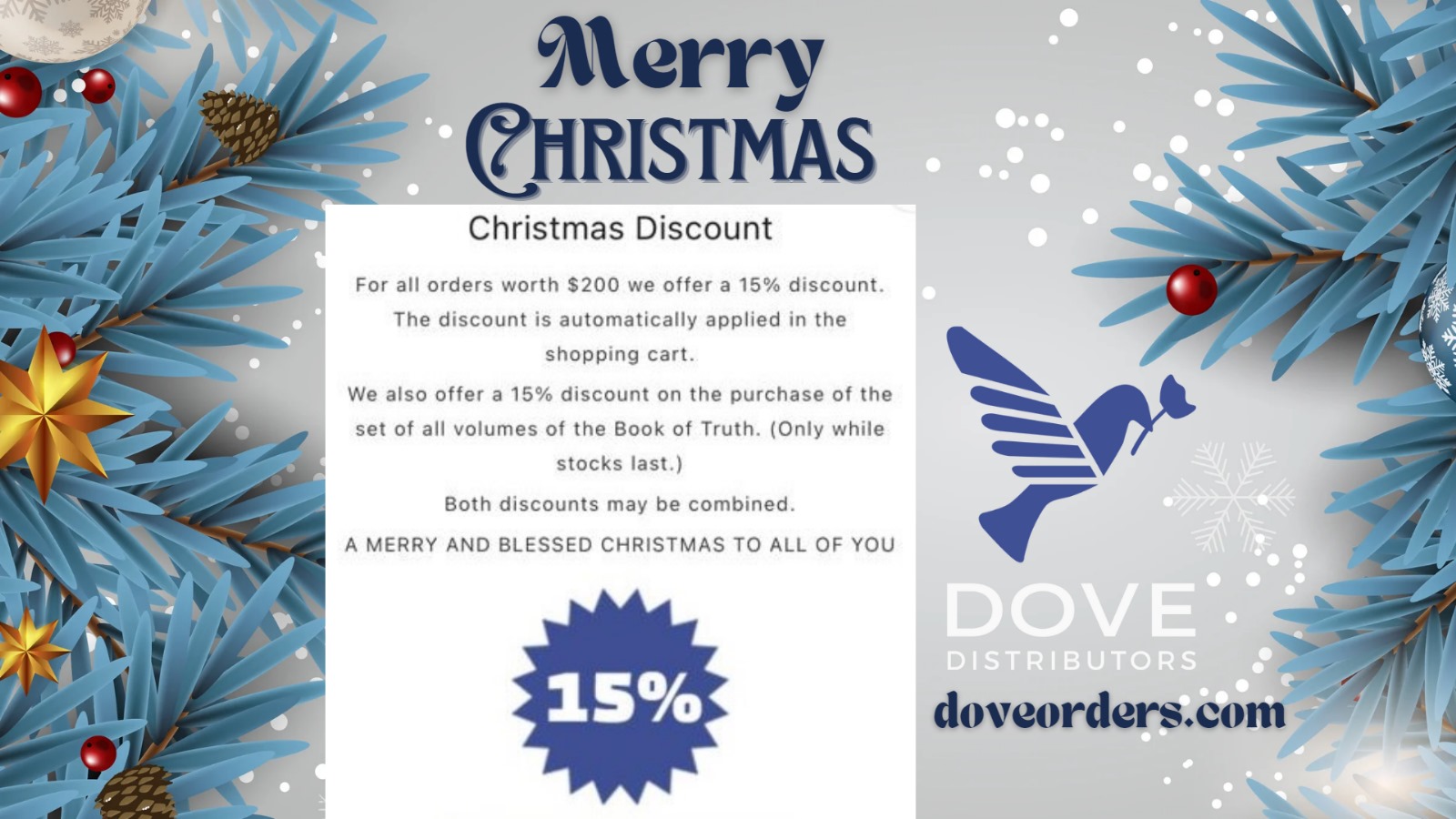 Dove Orders Christmas Discount