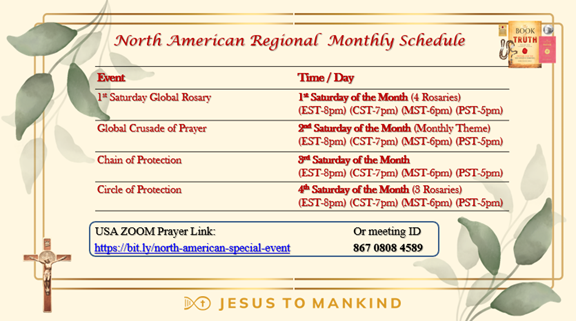 North American Regional Monthly Schedule