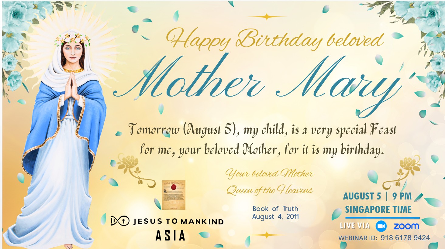HAPPY BIRTHDAY, BELOVED MOTHER MARY!