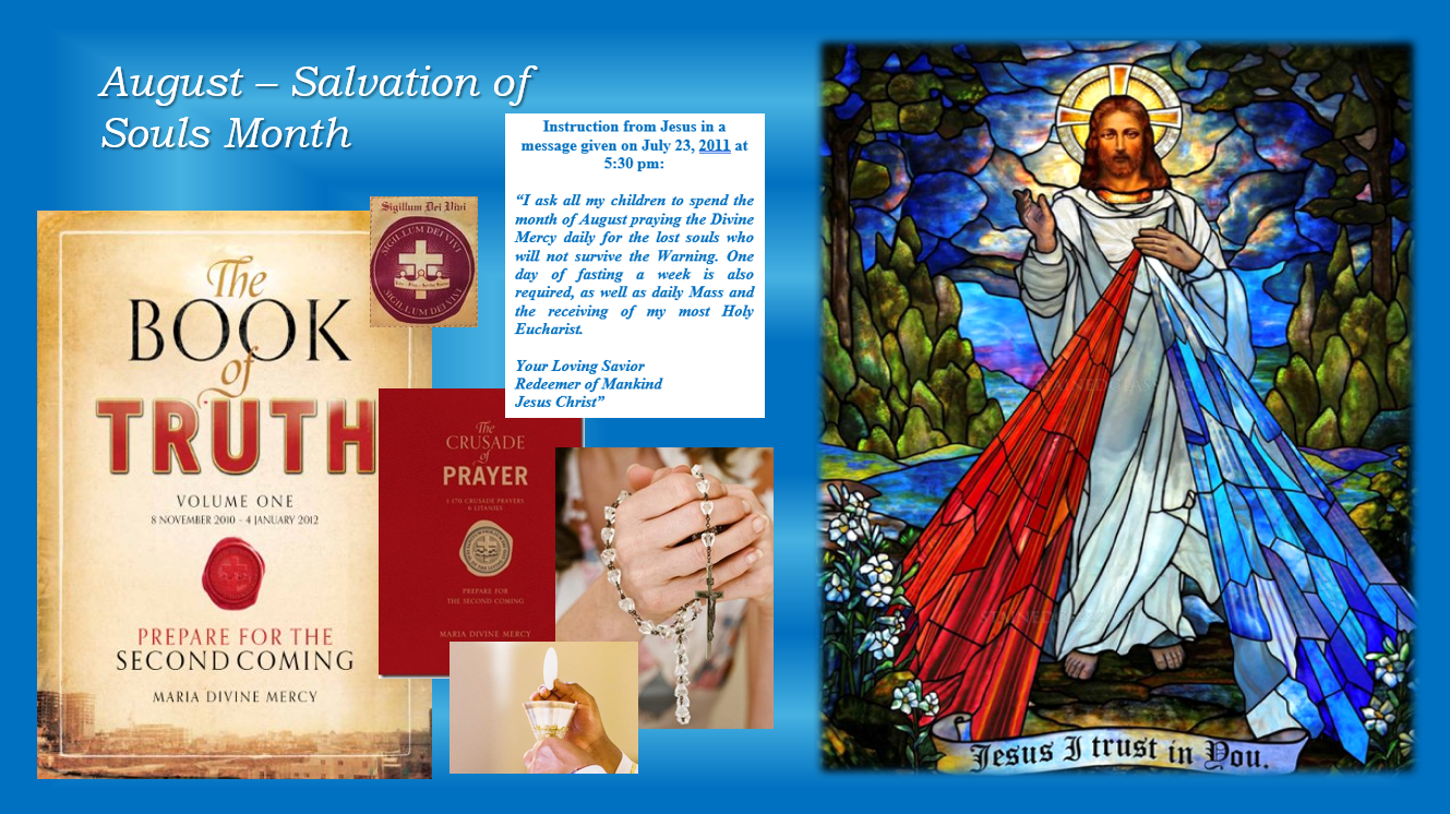 From JTM English Canada: August-Salvation of Souls Month