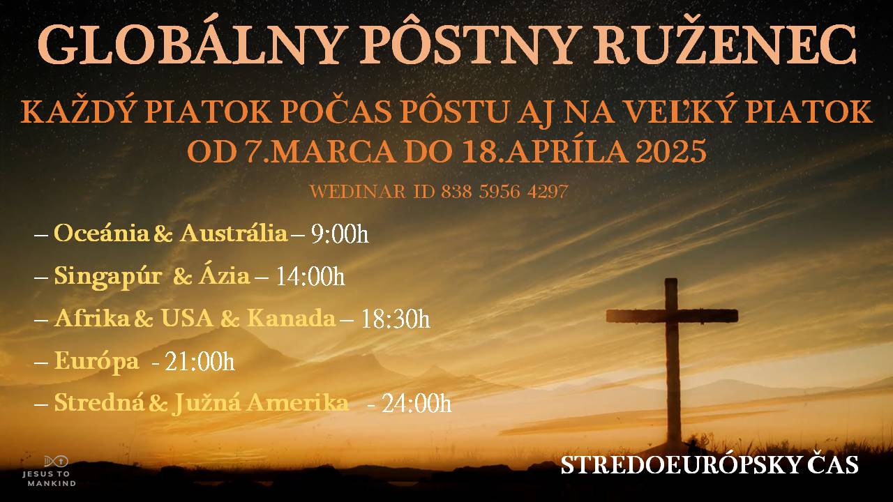 Ježiš ľudstvu - Globálny pôstny ruženec