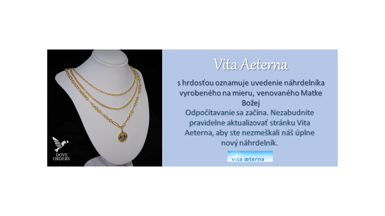 Oficiálne oznámenie – Uvedenie oficiálneho náhrdelníka venovaného Matke Spásy