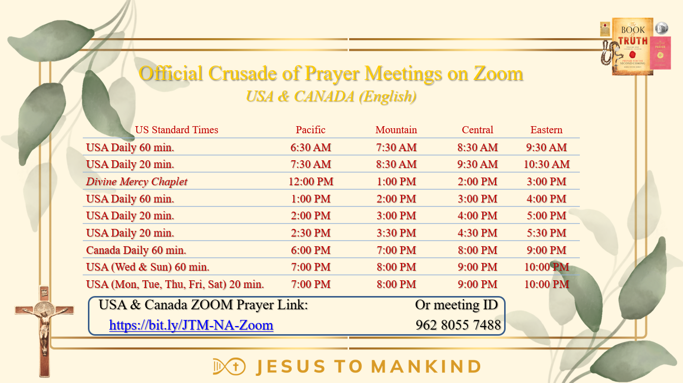 Updated Prayer Meeting Schedule - North America