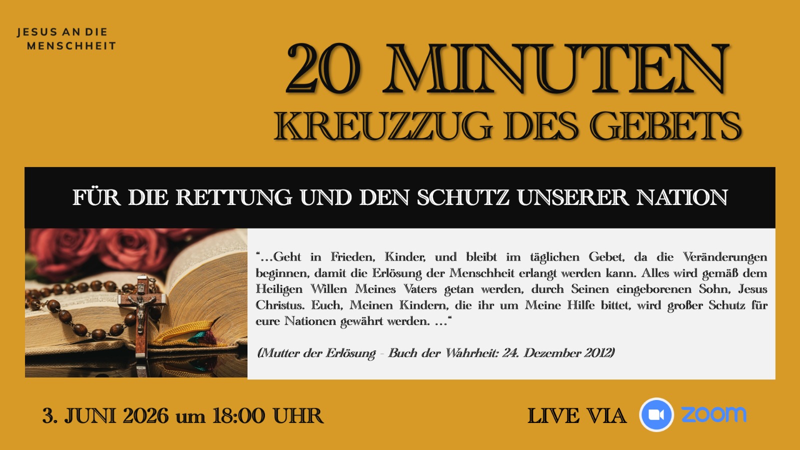 Für die Rettung und den Schutz unserer Nation