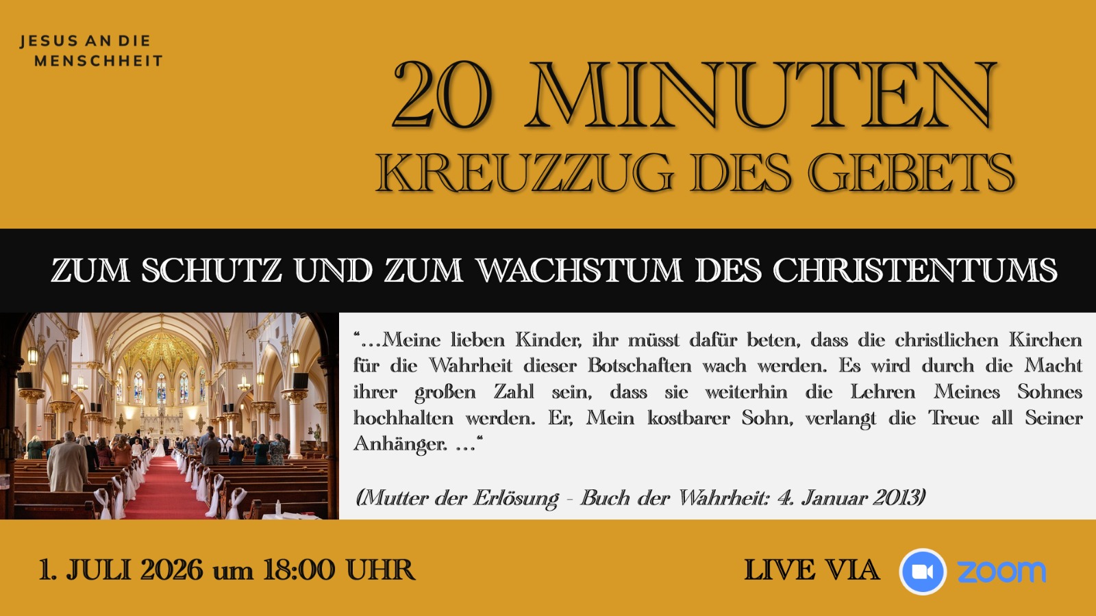 20 MINUTEN KREUZZUG DES GEBETS